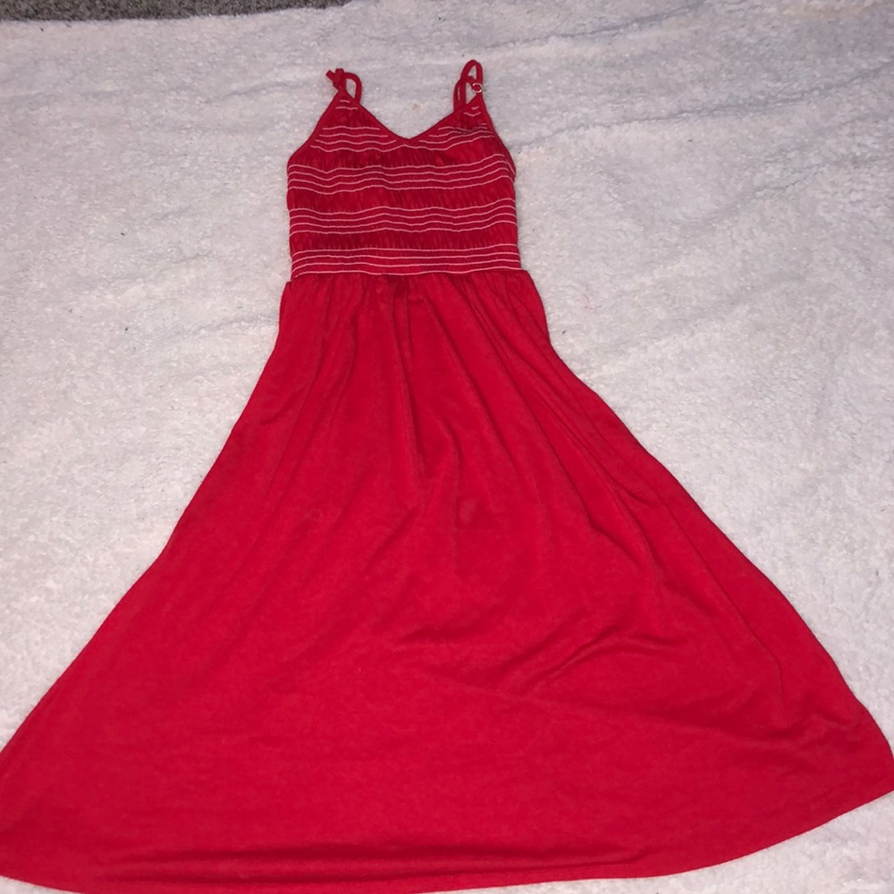 Red and white sun dress